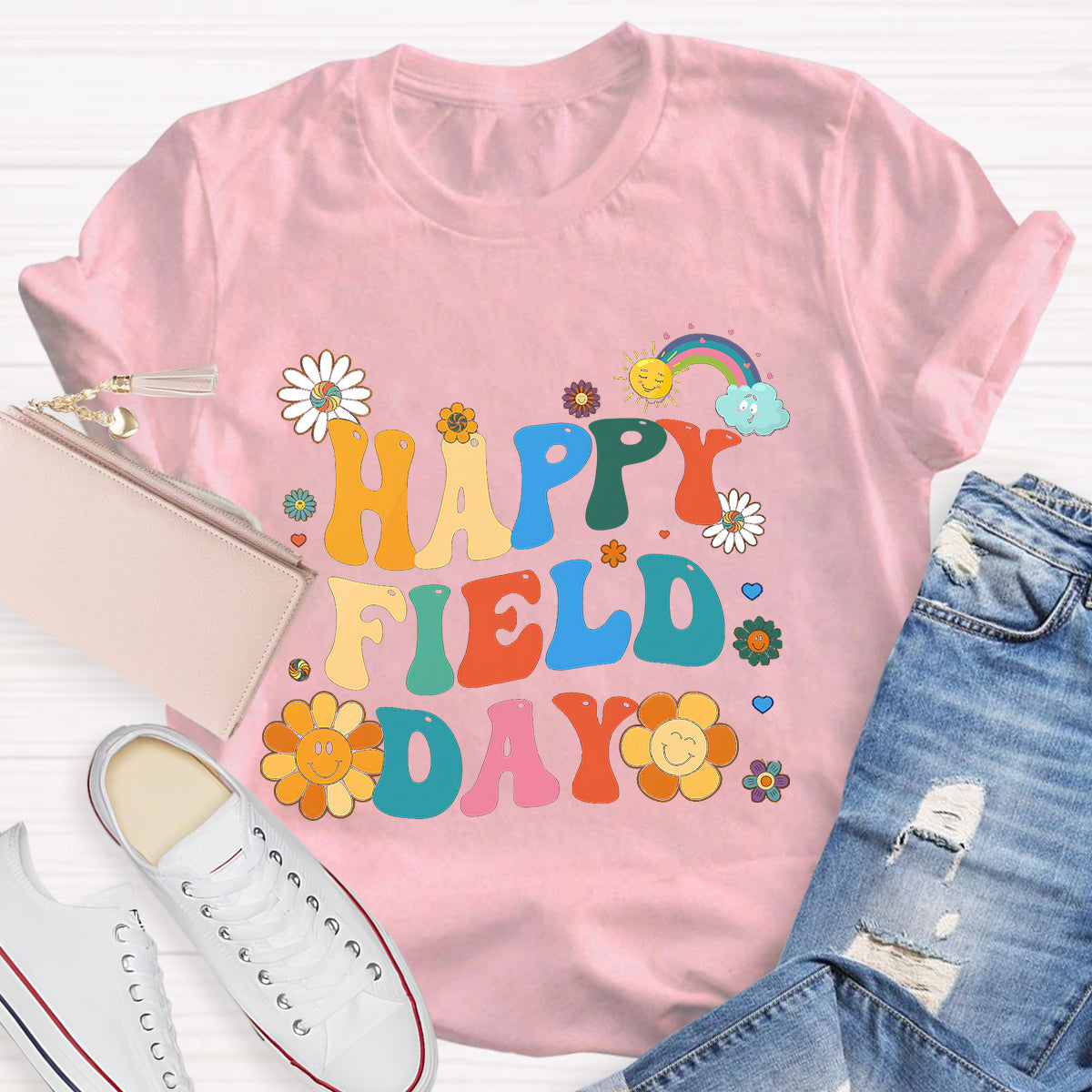 Happy Field Day Flower Teacher T-Shirt