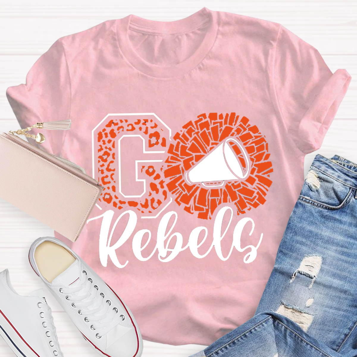 Leopards Rebels Cheer Little Mascot School Team Teacher T-Shirt