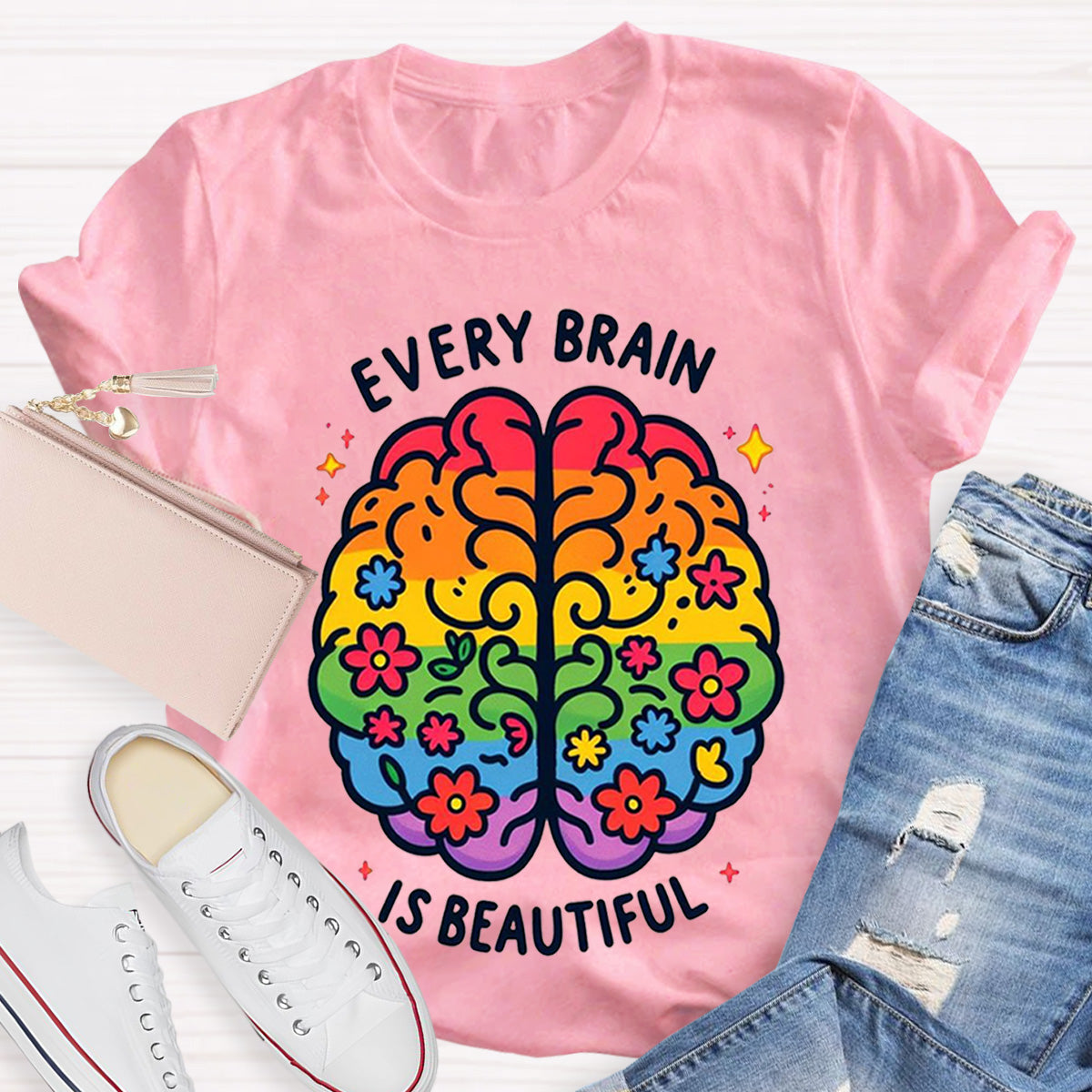 Every Brain Is Beautiful Teacher T-Shirt