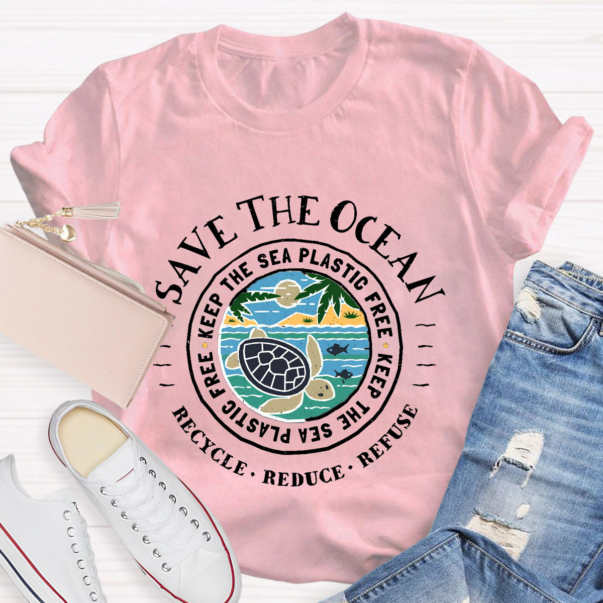 Save The Ocean Keep The Sea Plastic Free T-Shirt