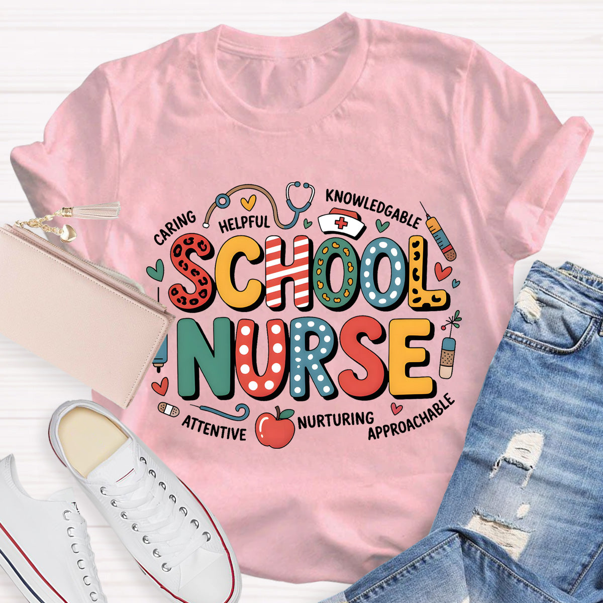 School Nurse Caring Helpful T-Shirt