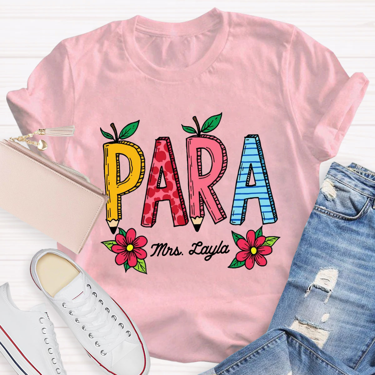 Personalized Paraprofessionals Teacher Name T-Shirt
