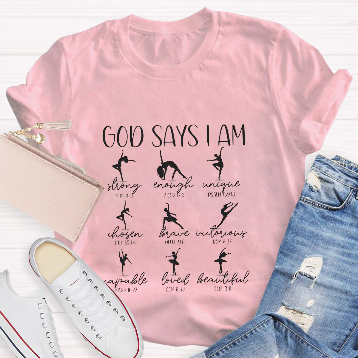 God Says I'm Strong Teacher T-Shirt