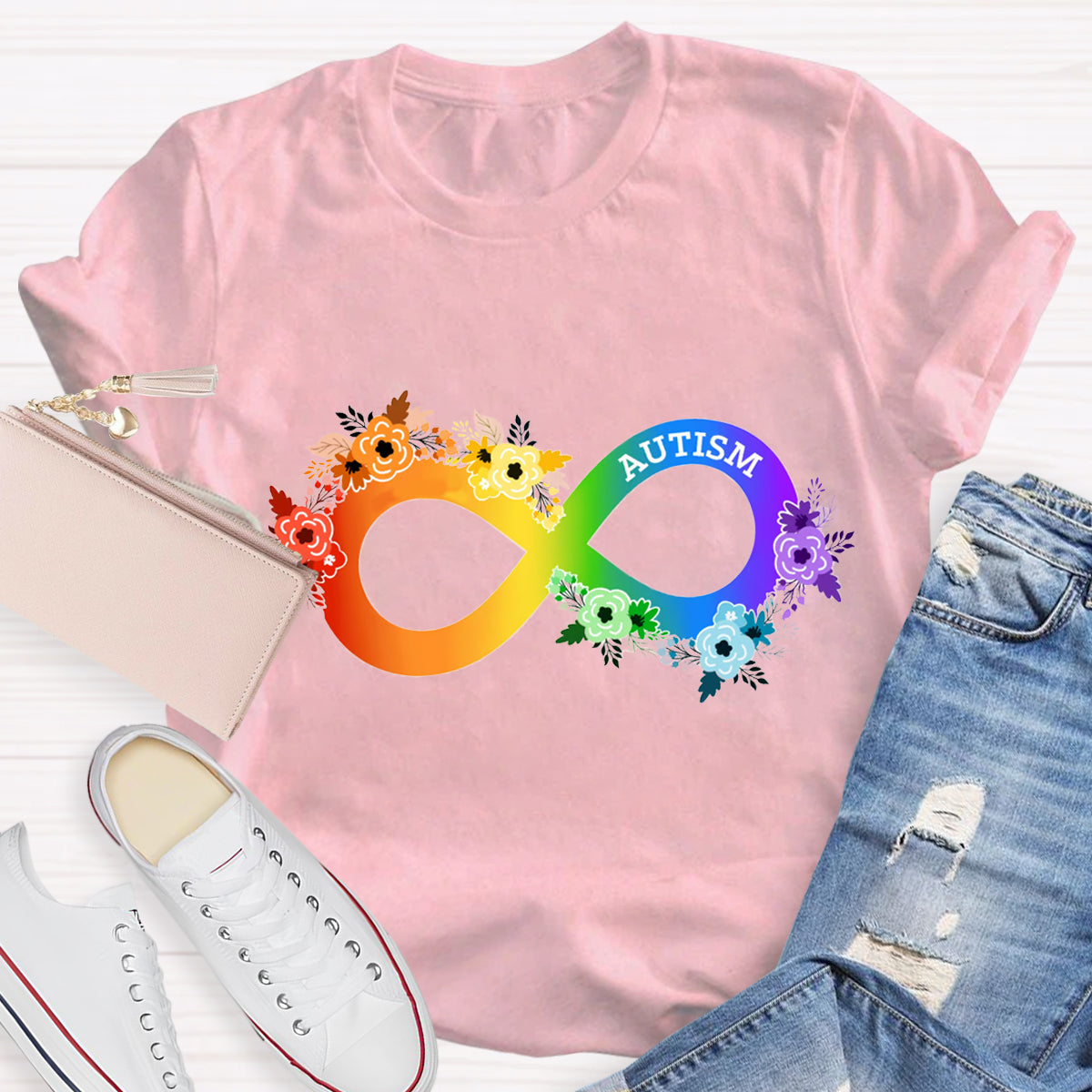 Neurodiversity Awareness Rainbow Infinity Symbol T-Shirt