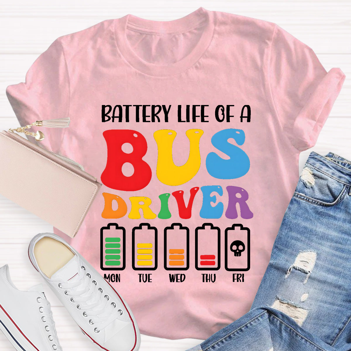 Battery Life Of A Bus Driver T-Shirt
