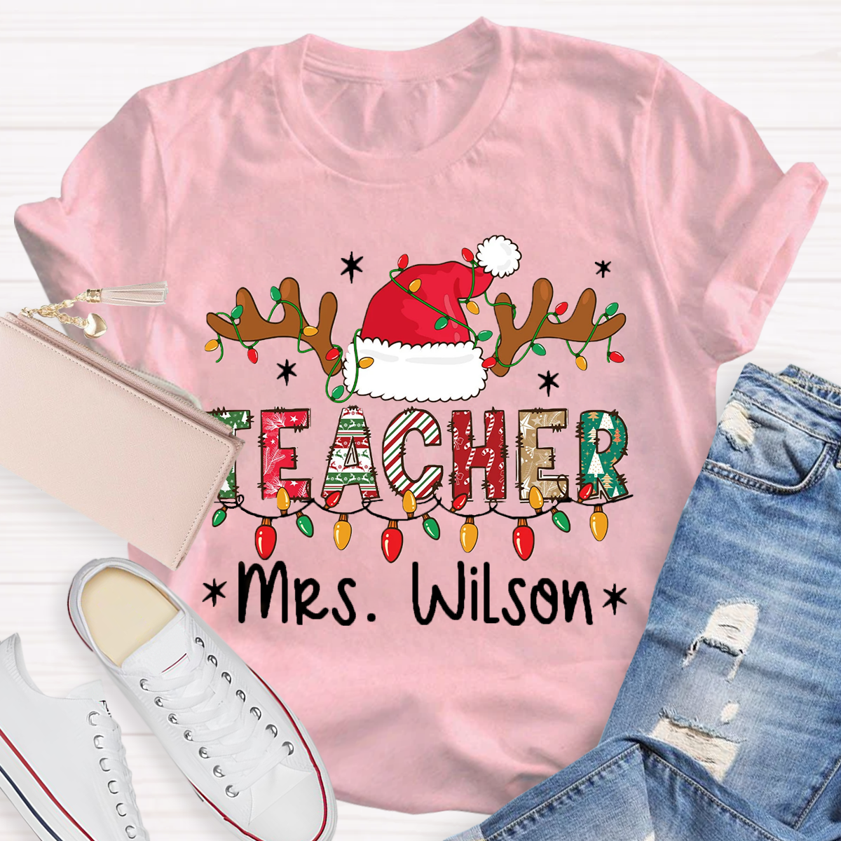 Personalized Name Teacher Light T-Shirt