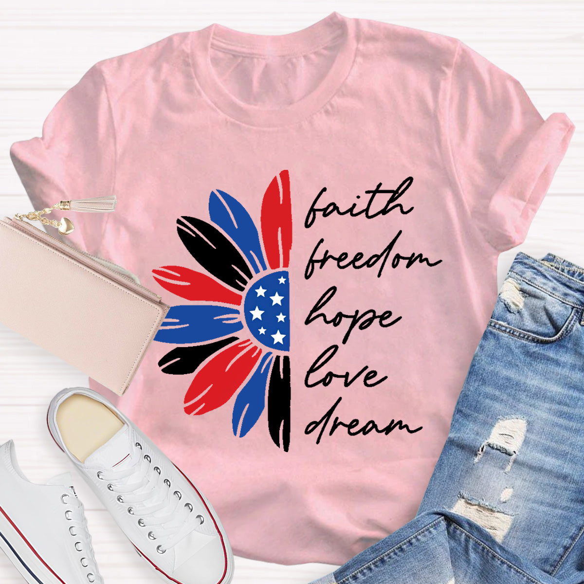 Freedom Hope Love Dream Teacher T-Shirt