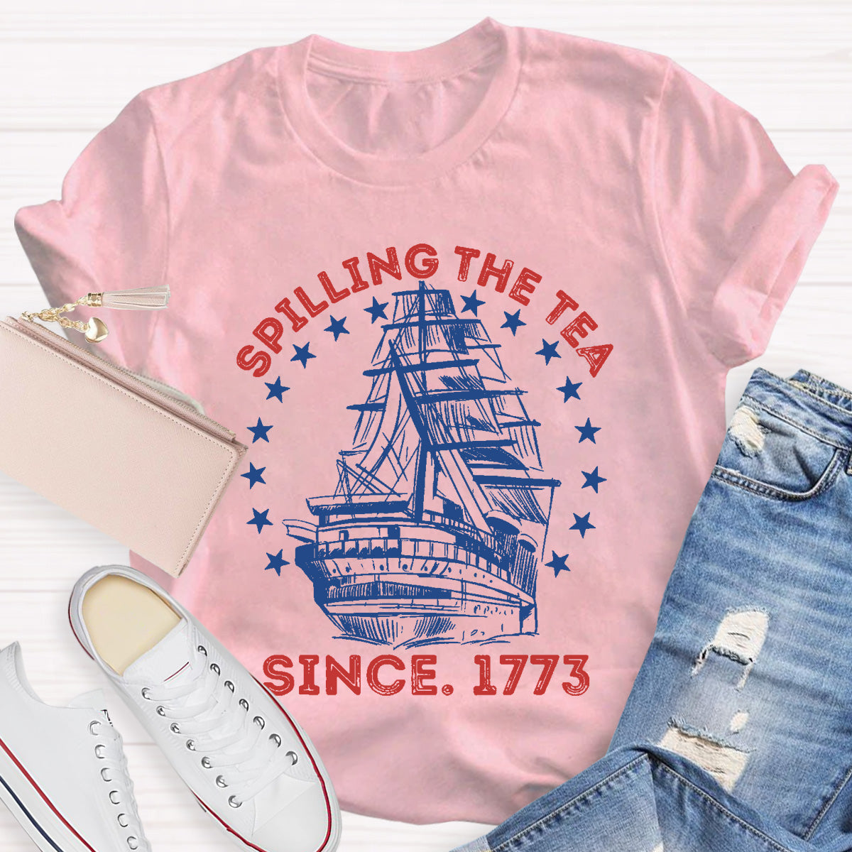 Spilling The Tea Since 1773 Teacher T-Shirt