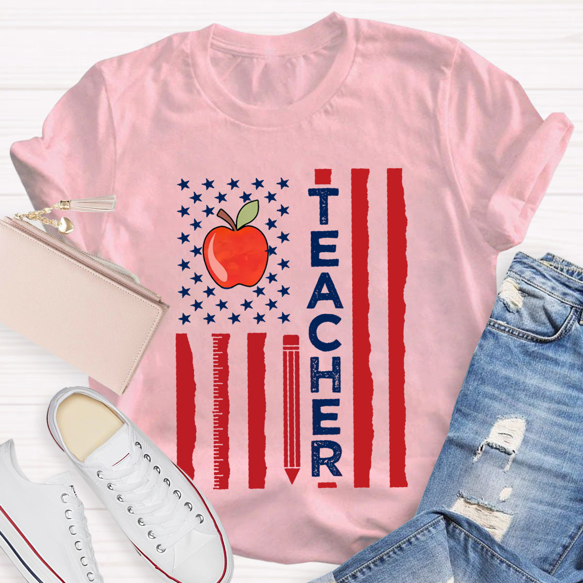 Teacher Apple Star Teacher T-Shirt