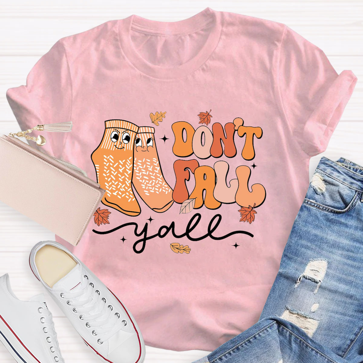 Don't Fall Y'all Thanksgiving Teacher T-Shirt