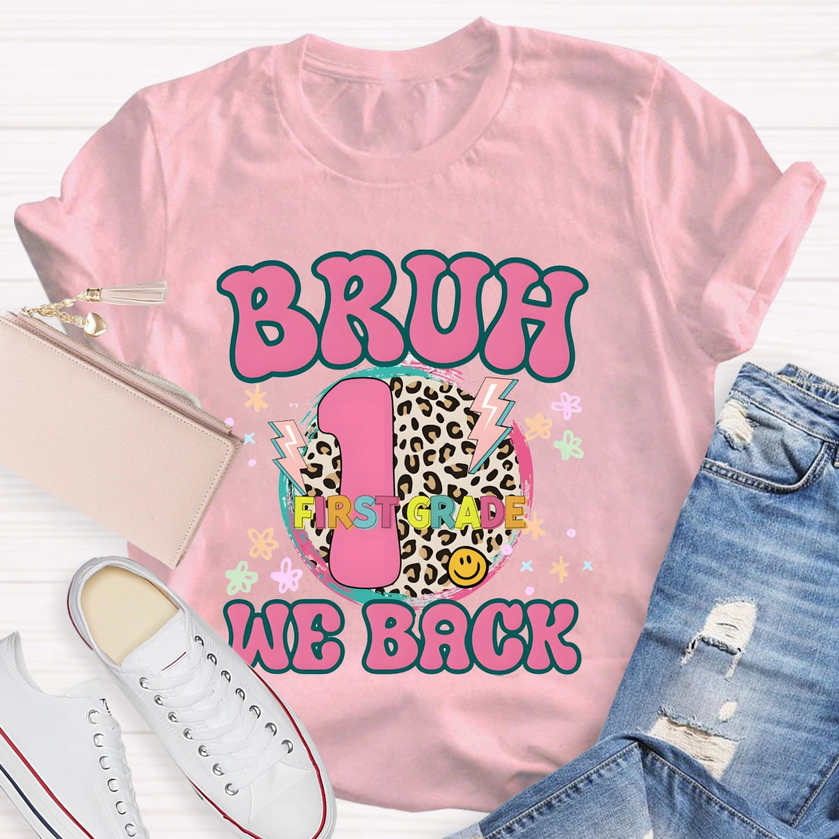 Personalized Grade Bruh We Back Teacher T-Shirt
