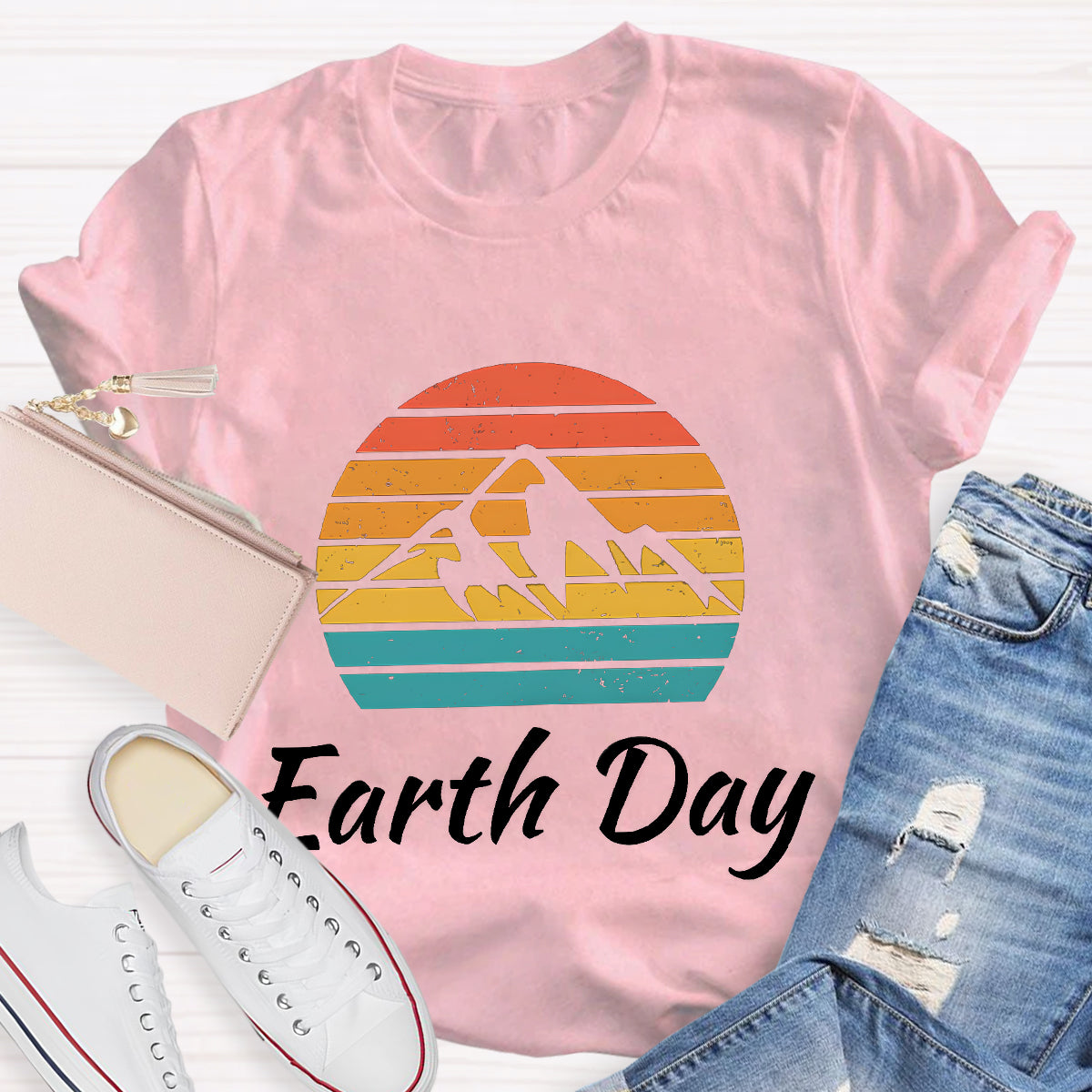 Earth Day Retro Prints T-Shirt