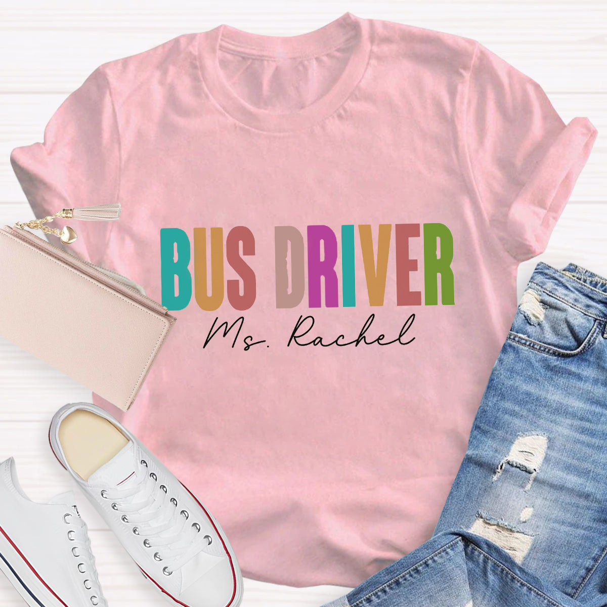 Personalized School Bus Driver Name T-Shirt