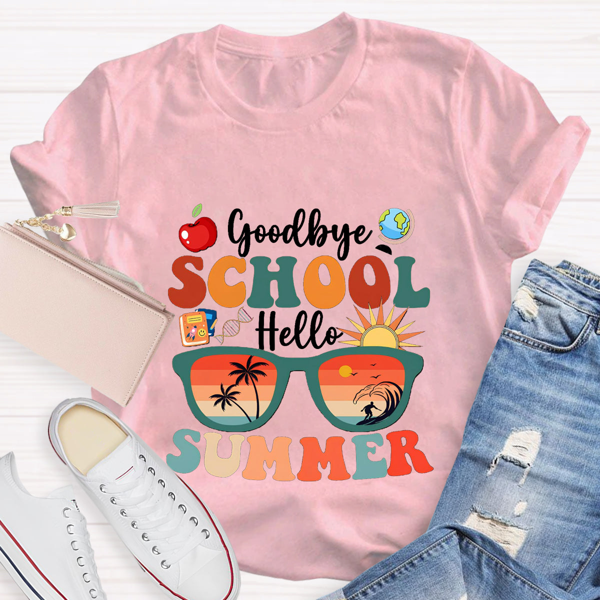 Goodbye School Hello Summer Teacher T-Shirt