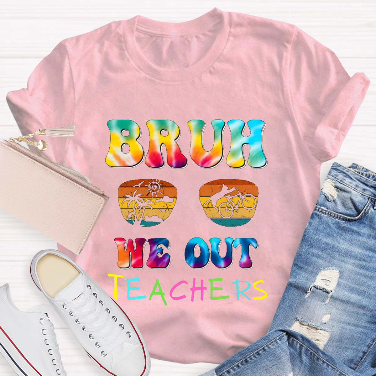 Bruh We Out Sunny Teacher T-Shirt