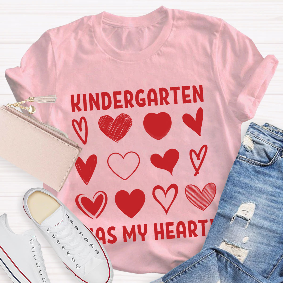 Personalized Grade Has My Heart Teacher T-Shirt