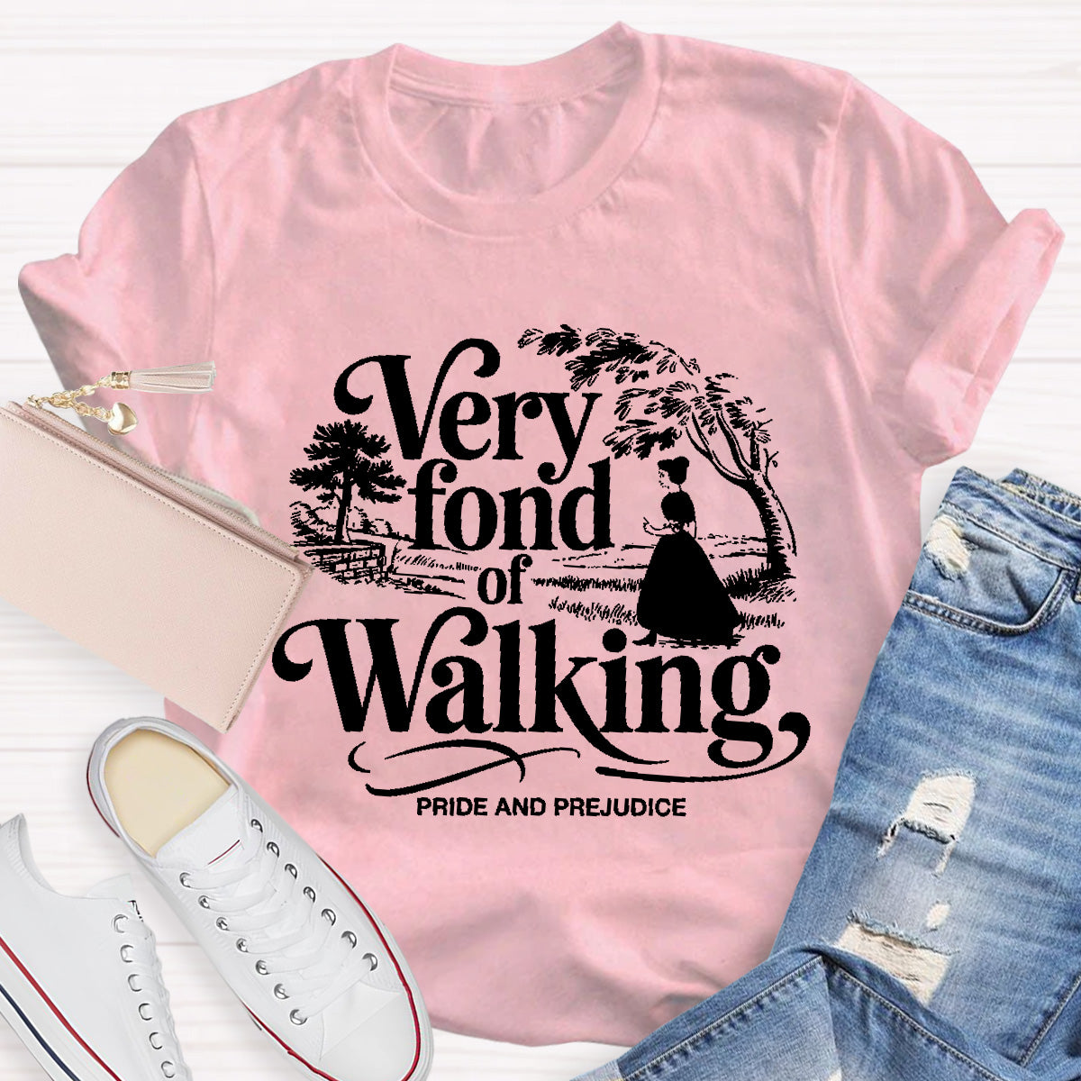 Very Fond Of Walking Teacher T-Shirt