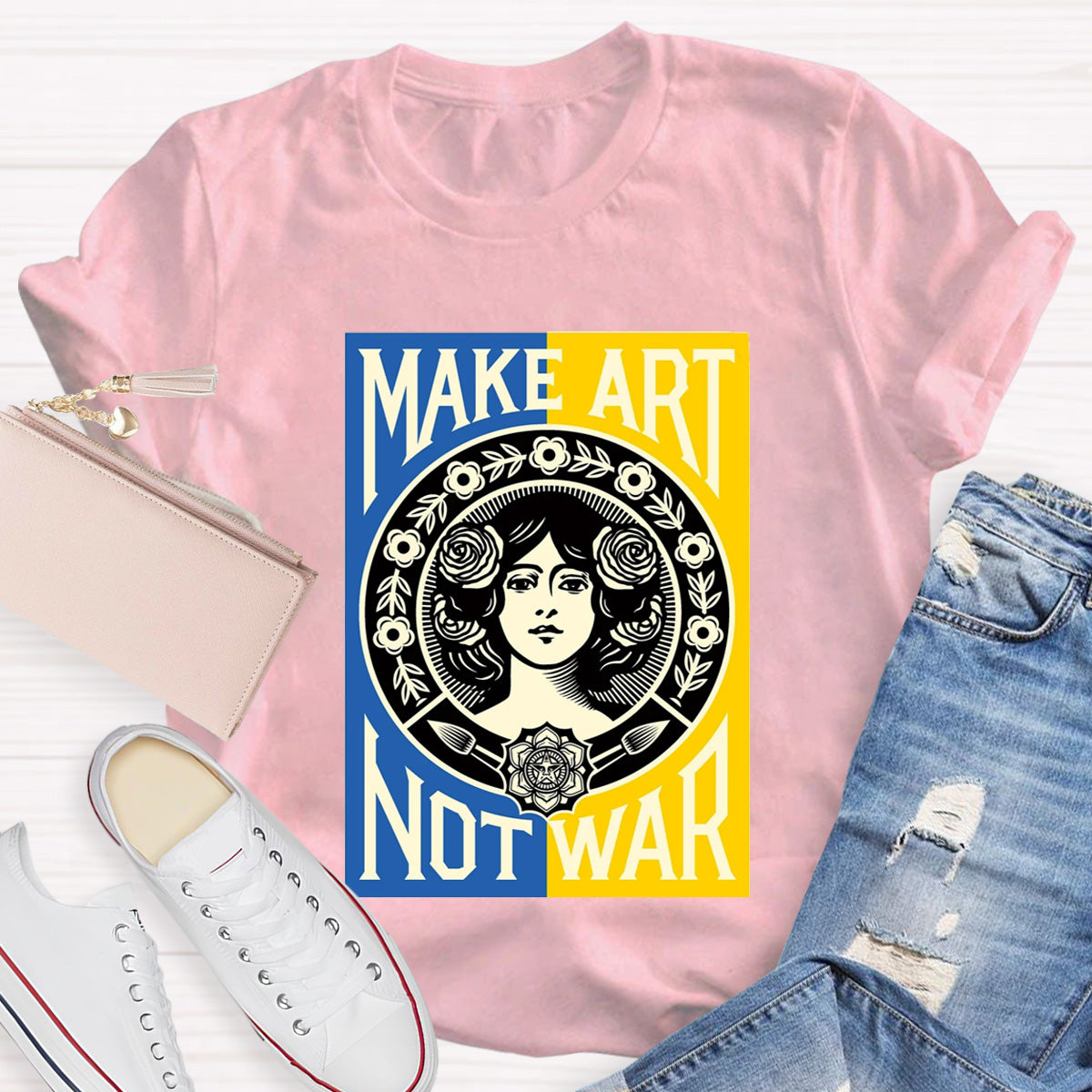 Make Art Not War Teacher T-Shirt