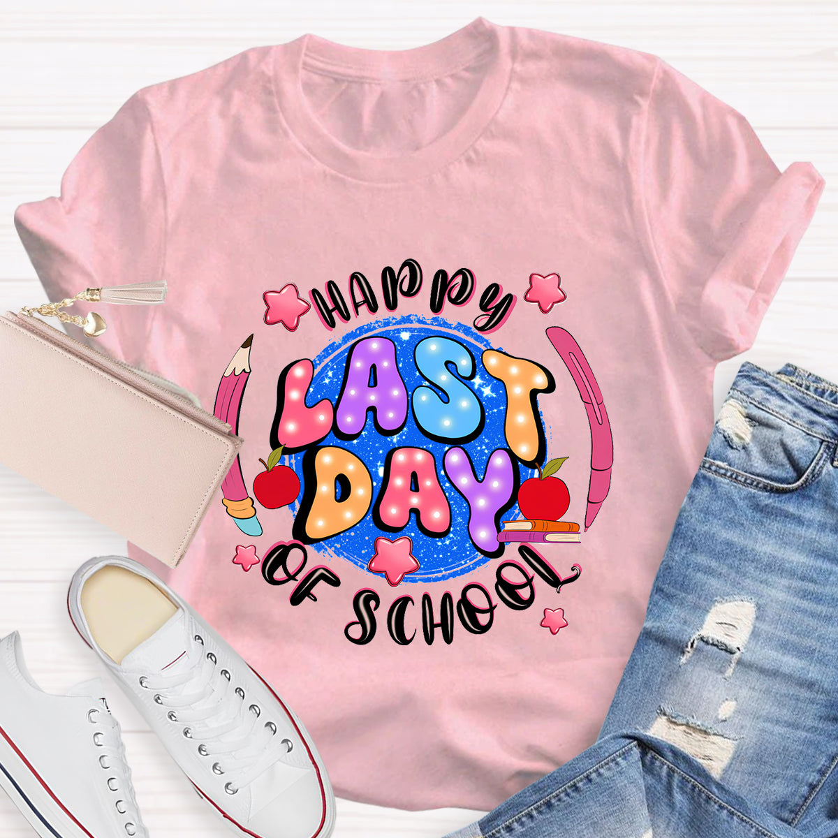 Happy Last Day Of School Planet Teacher T-Shirt