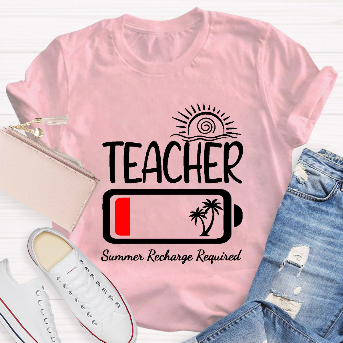 Summer Recharge Required  Teacher T-Shirt