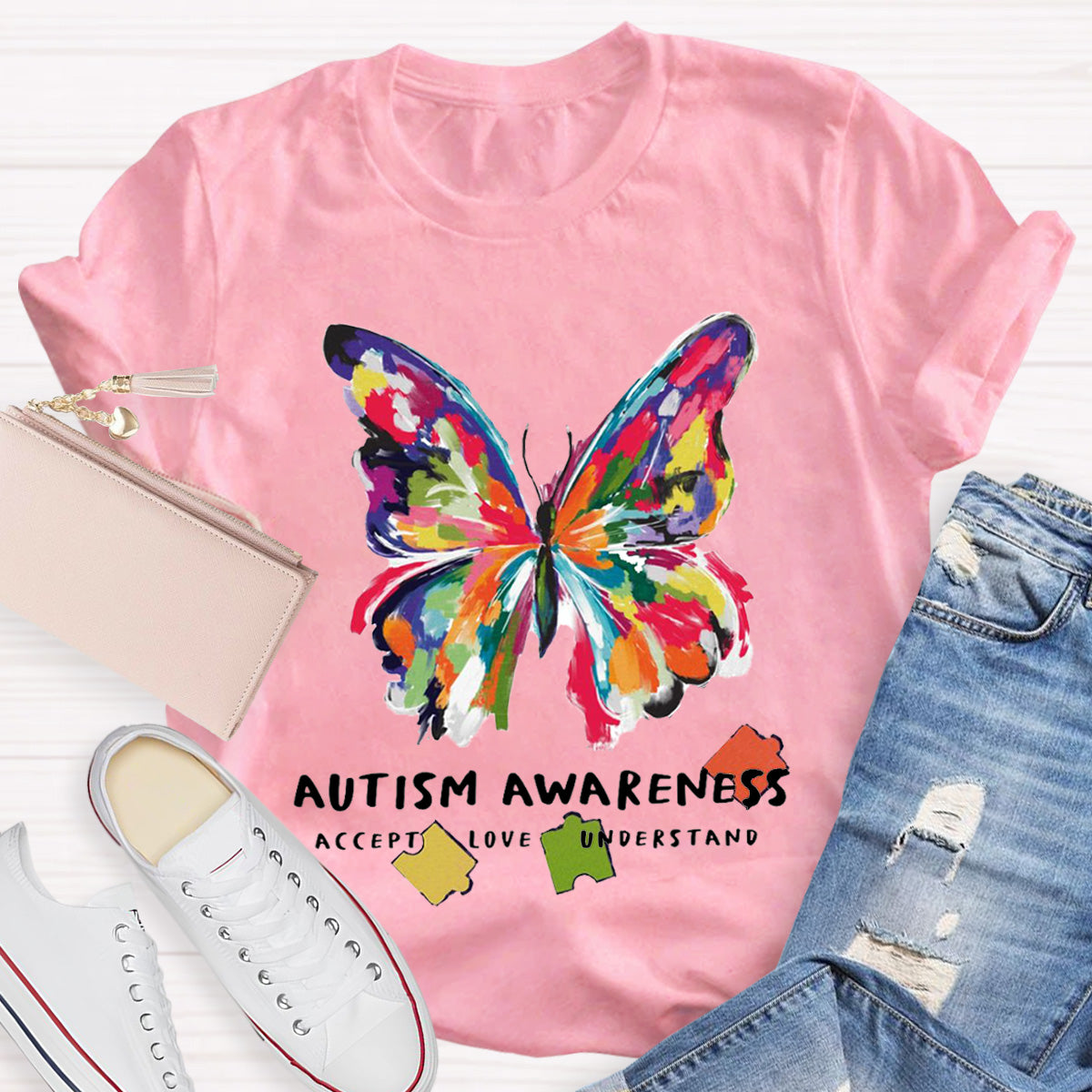 Autism Awareness Accept Understand Love Teacher T-Shirt