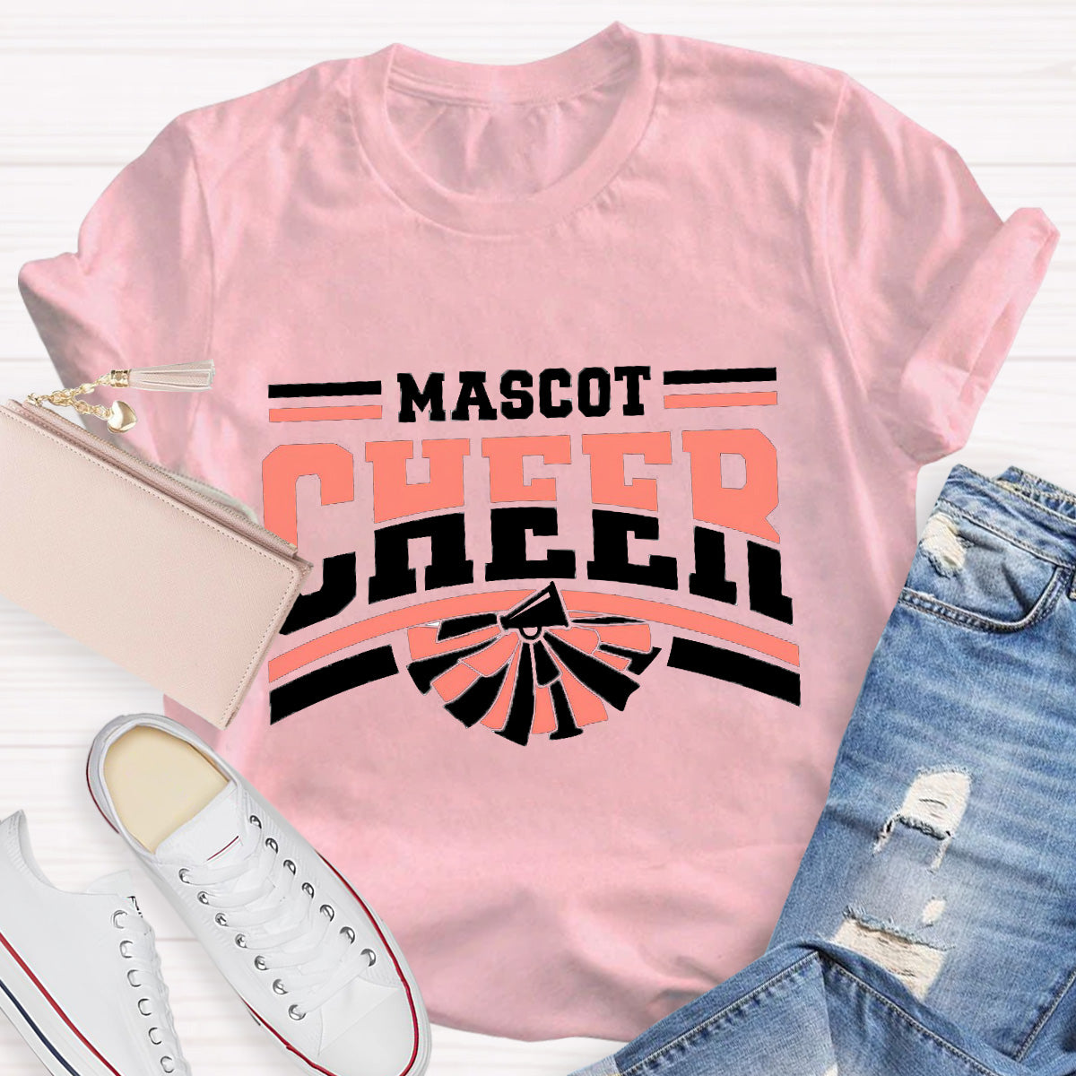 Personalized Mascot Cheer Teacher T-Shirt