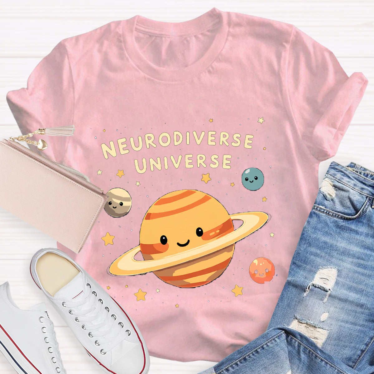 Autism Awareness Neurodiverse Universe Teacher T-Shirt
