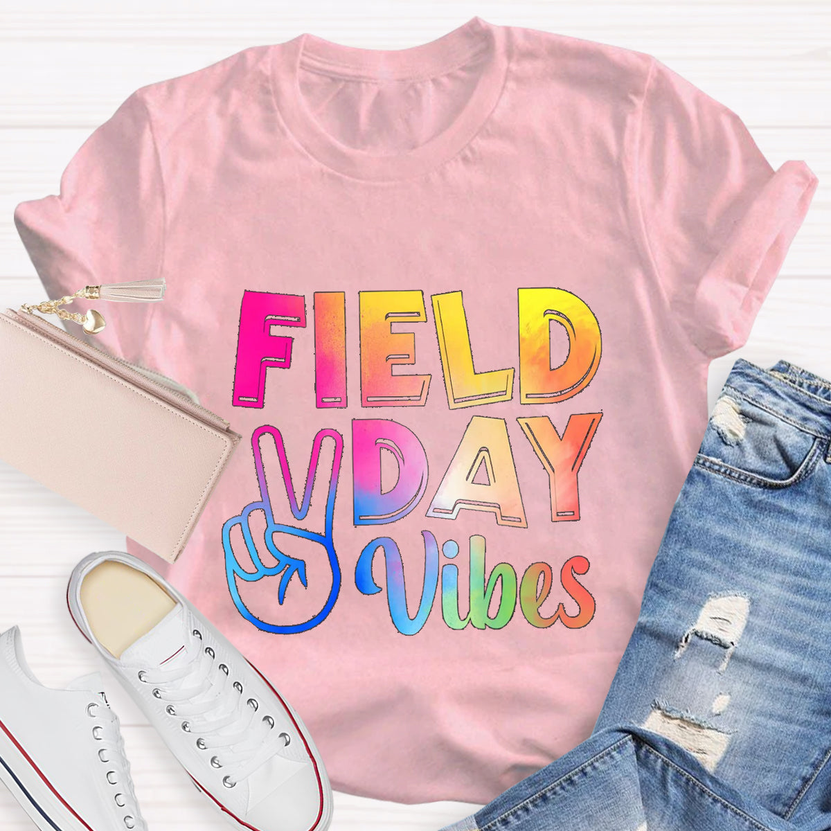Field Day Vibes Teacher T-Shirt