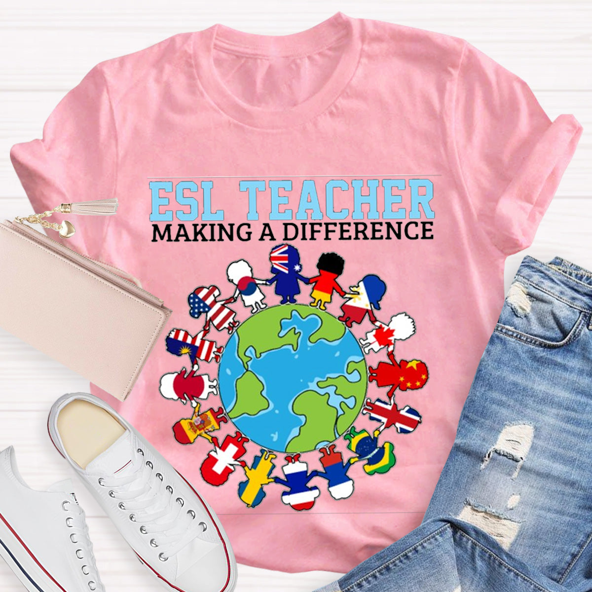 Esl Teacher Marking A Difference Teacher T-Shirt