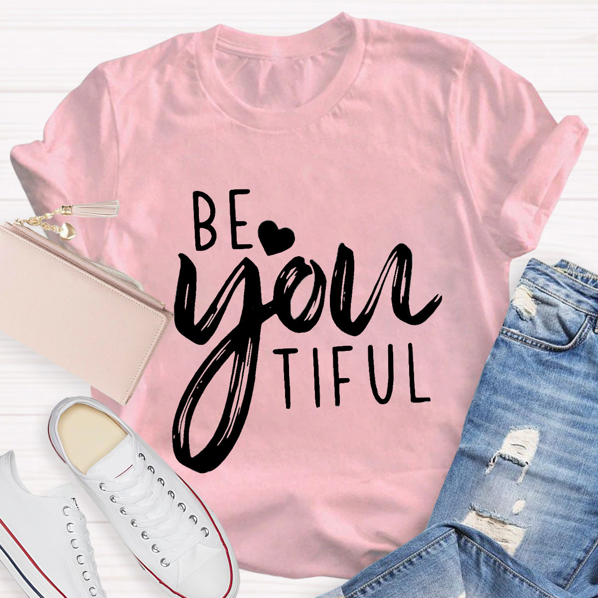 Be Yo Tiful Heart Teacher T-Shirt