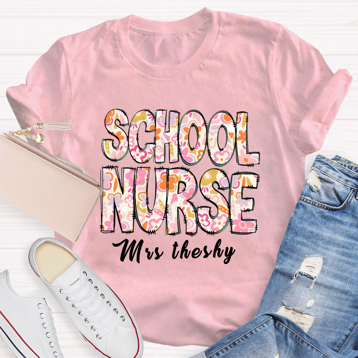 Personalized Name School Nurse Miss Theshy T-Shirt