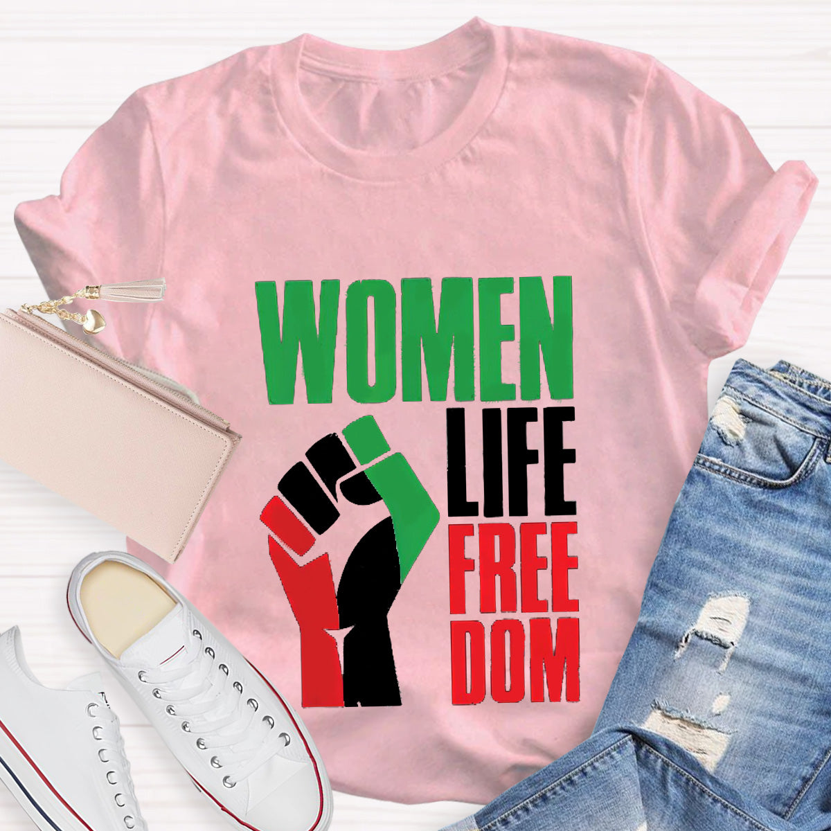Woman Life Freedom Teacher T-Shirt