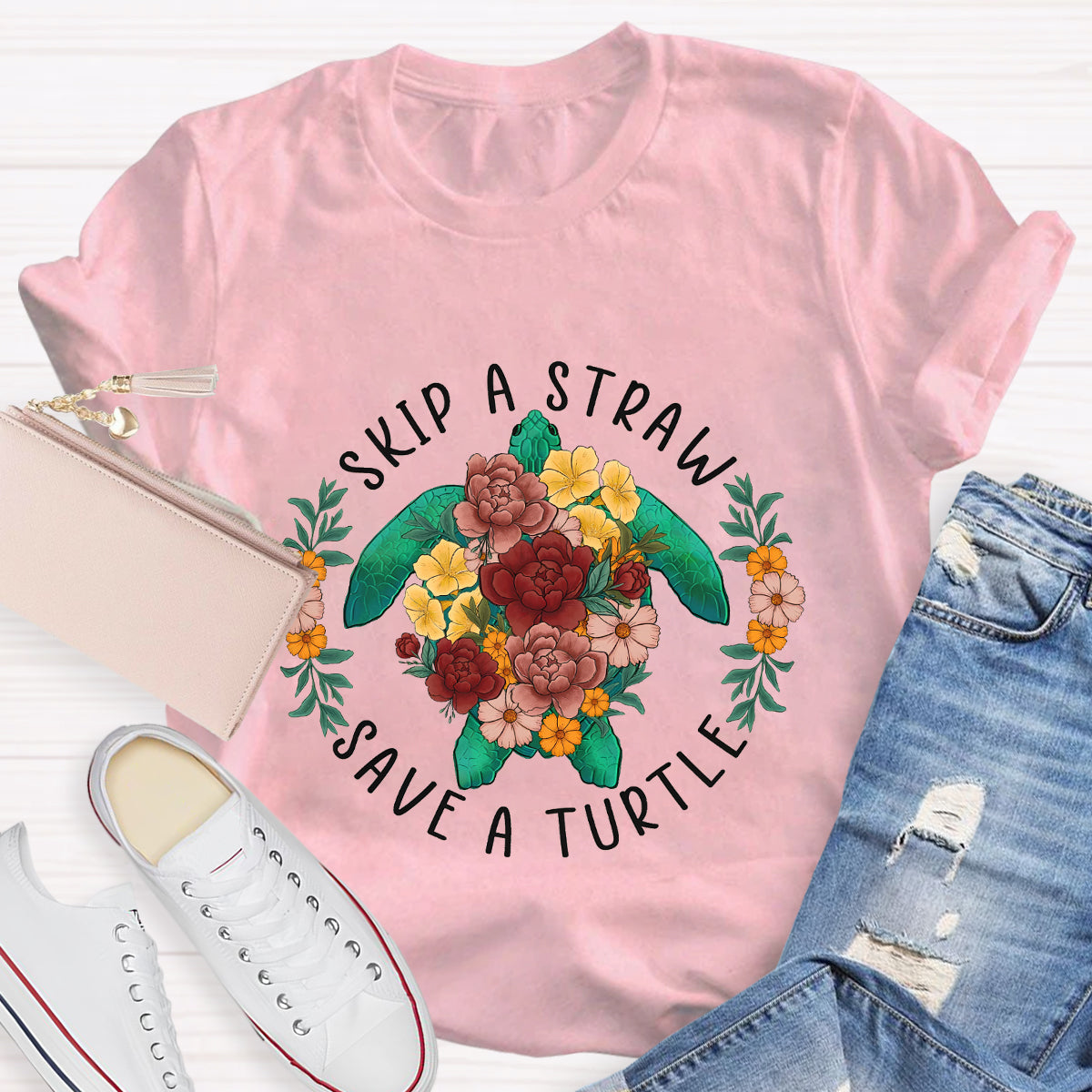 Skip A Straw Save A Turtle T-Shirt