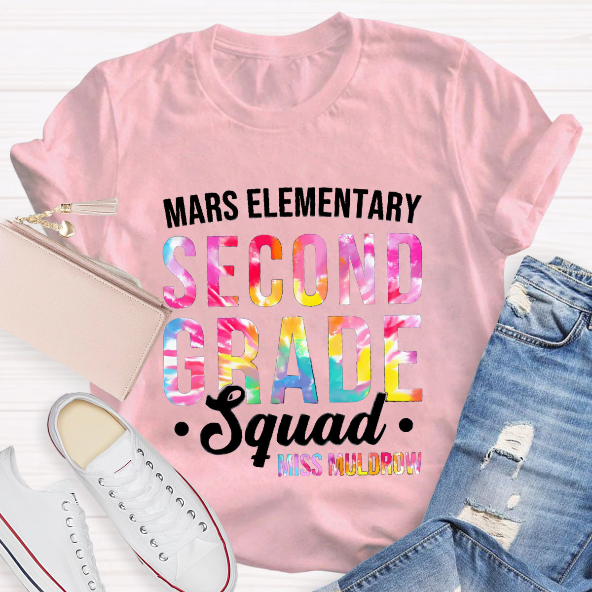 Personalized School Name And Grade Squad Teacher's Name T-Shirt