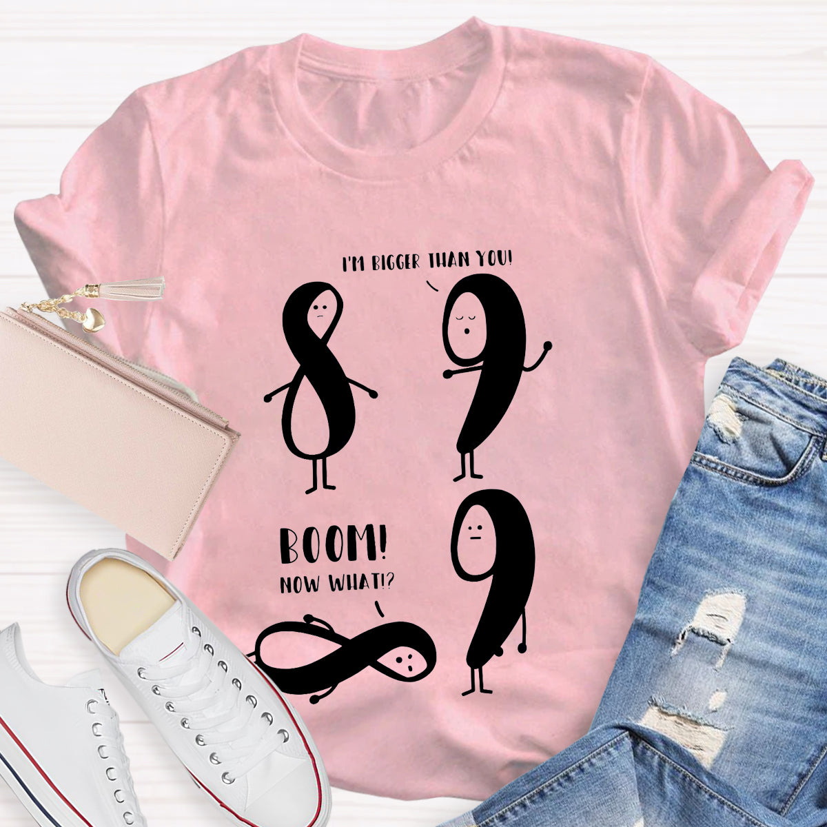 Funny Math I'm Bigger Than You Teacher T-Shirt