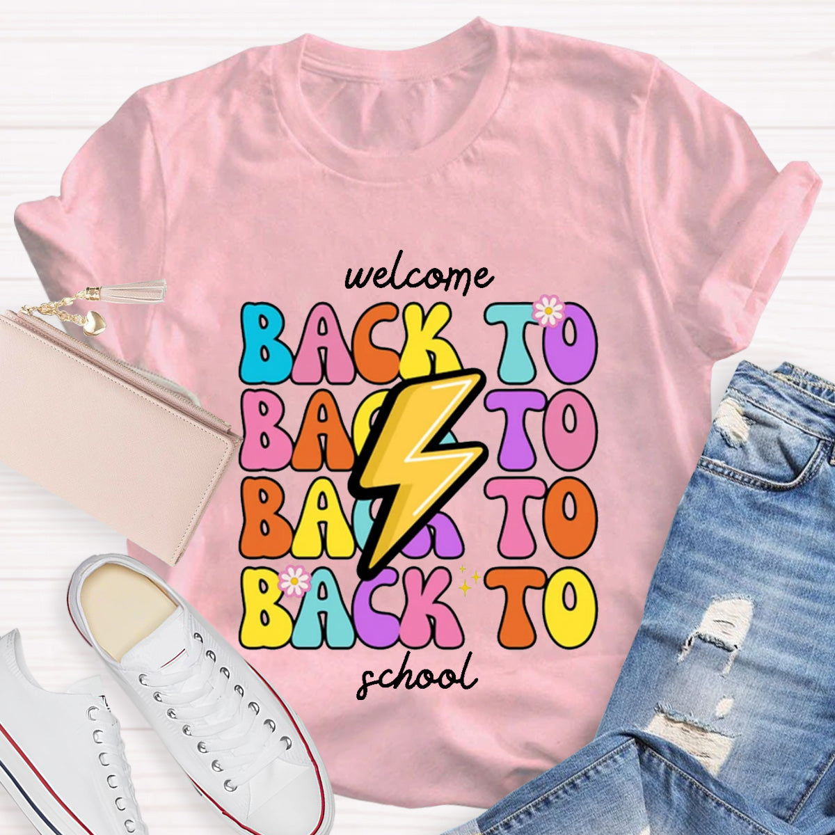Floral Welcome Back To School Teacher T-Shirt