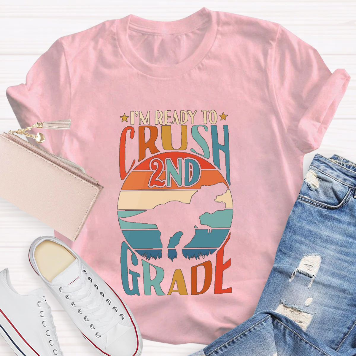 Personalized Grade I‘M Ready To Crush 2nd Grade Teacher T-Shirt