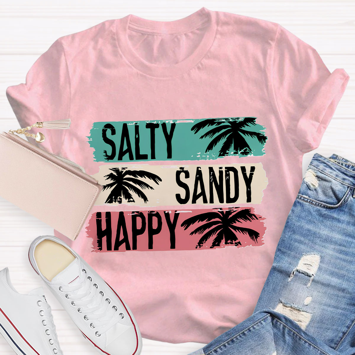 Salty Sandy Happy Teacher T-Shirt