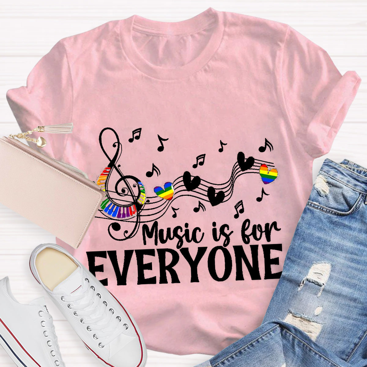 Music Is For Everyone Teacher T-Shirt