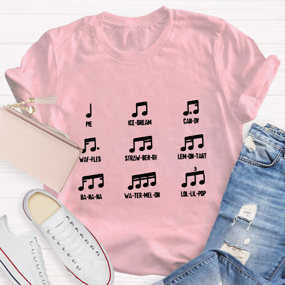 Pie Banana Candy Music Teacher T-Shirt