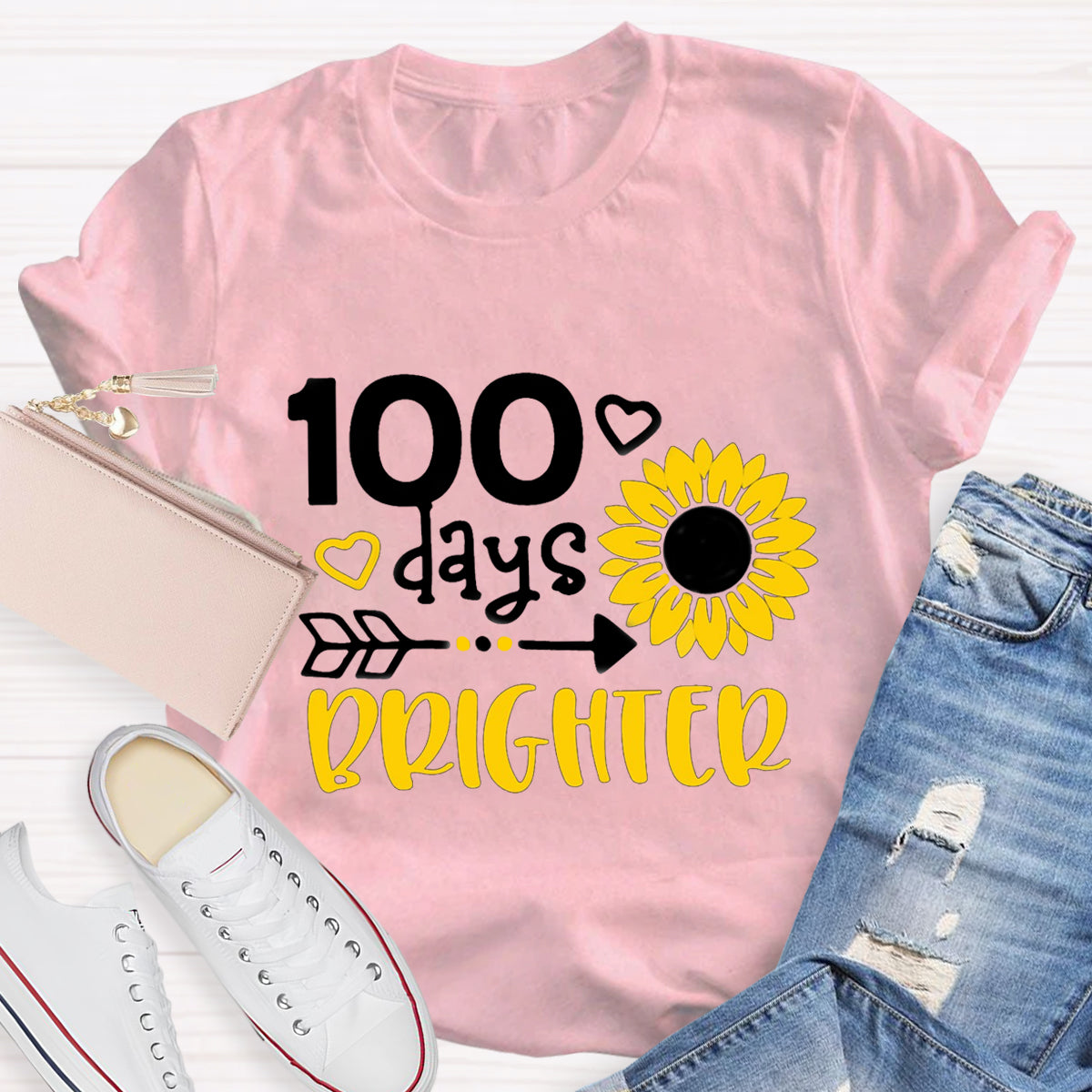 100 Days Brighter Sunflower T-Shirt