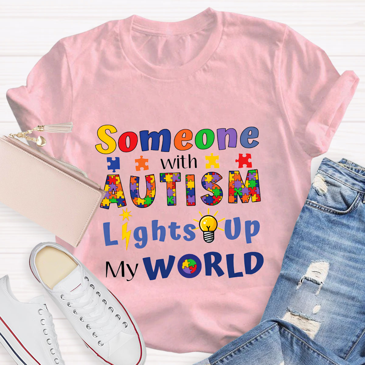 Someone With Autism Lights Up My World T-Shirt