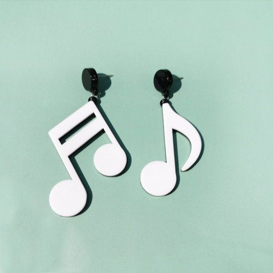 Multicolor Music Notes Acrylic Earrings