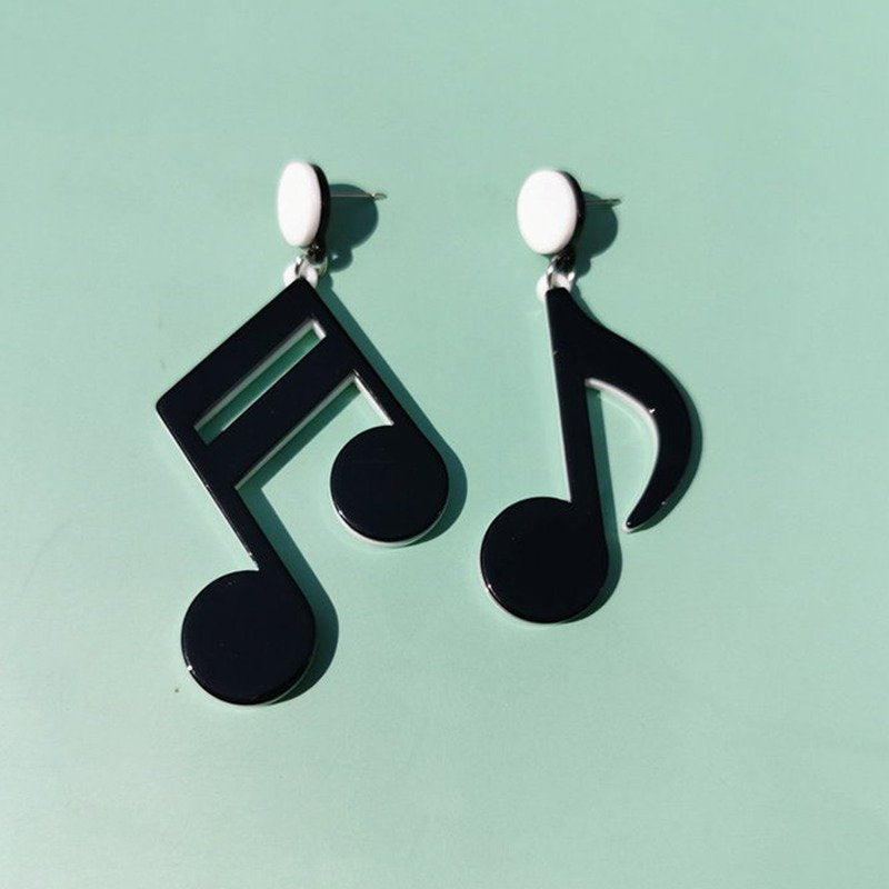 Multicolor Music Notes Acrylic Earrings