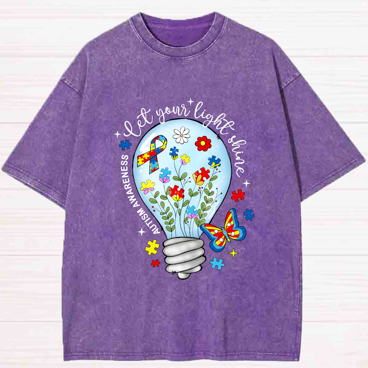 Let Your Light Shine Butterfly Washed T-shirt