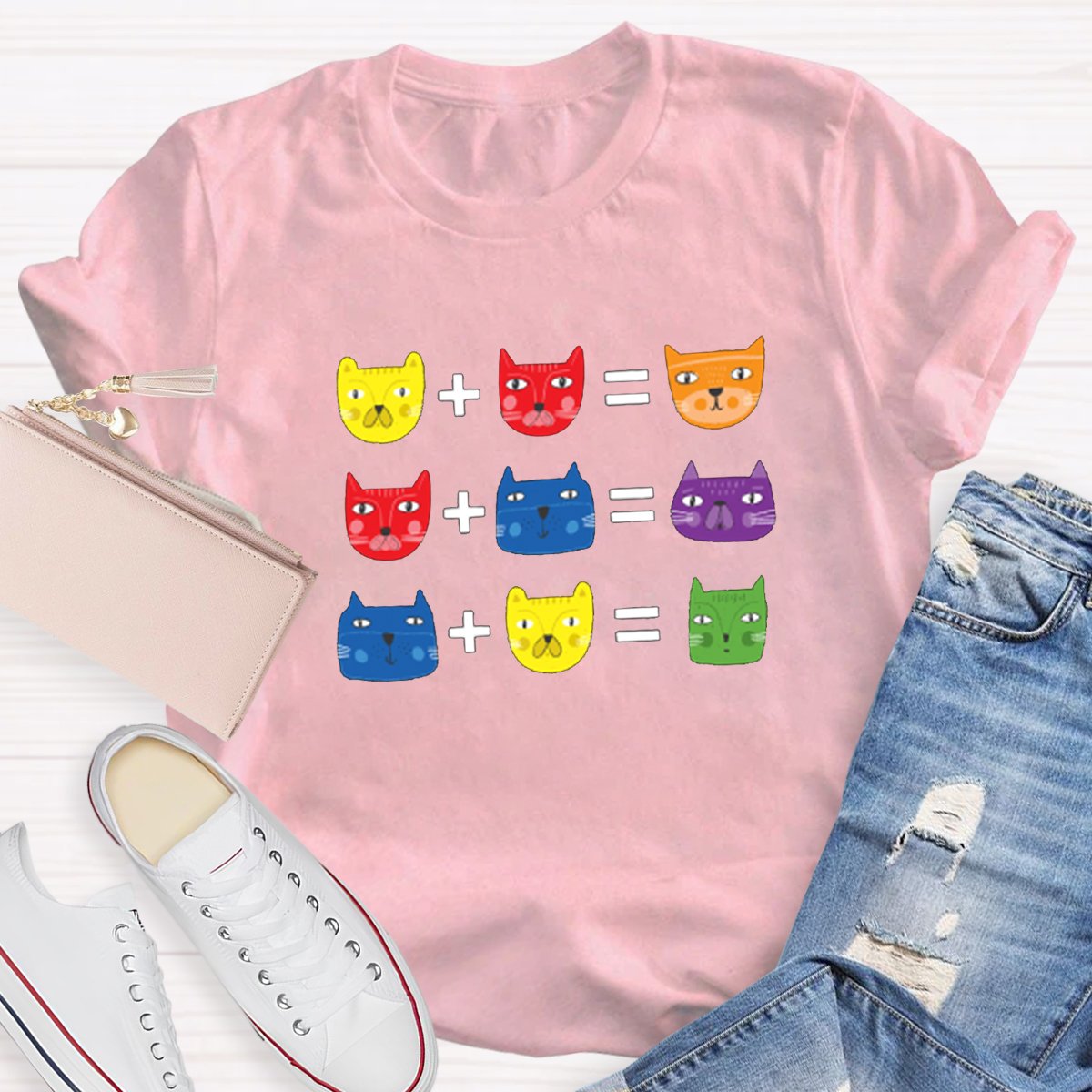 Cat Themed Art Teacher Artist Color Theory Teacher Shirt