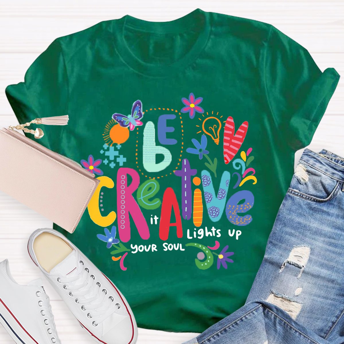 Be Creative Art Print Teachers T-Shirt