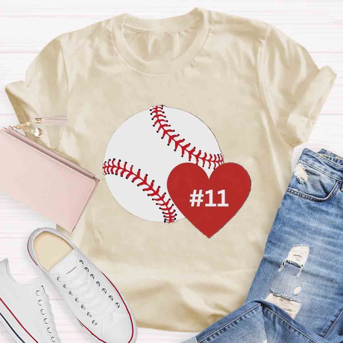 Personalized Number Game Day Teacher T-Shirt