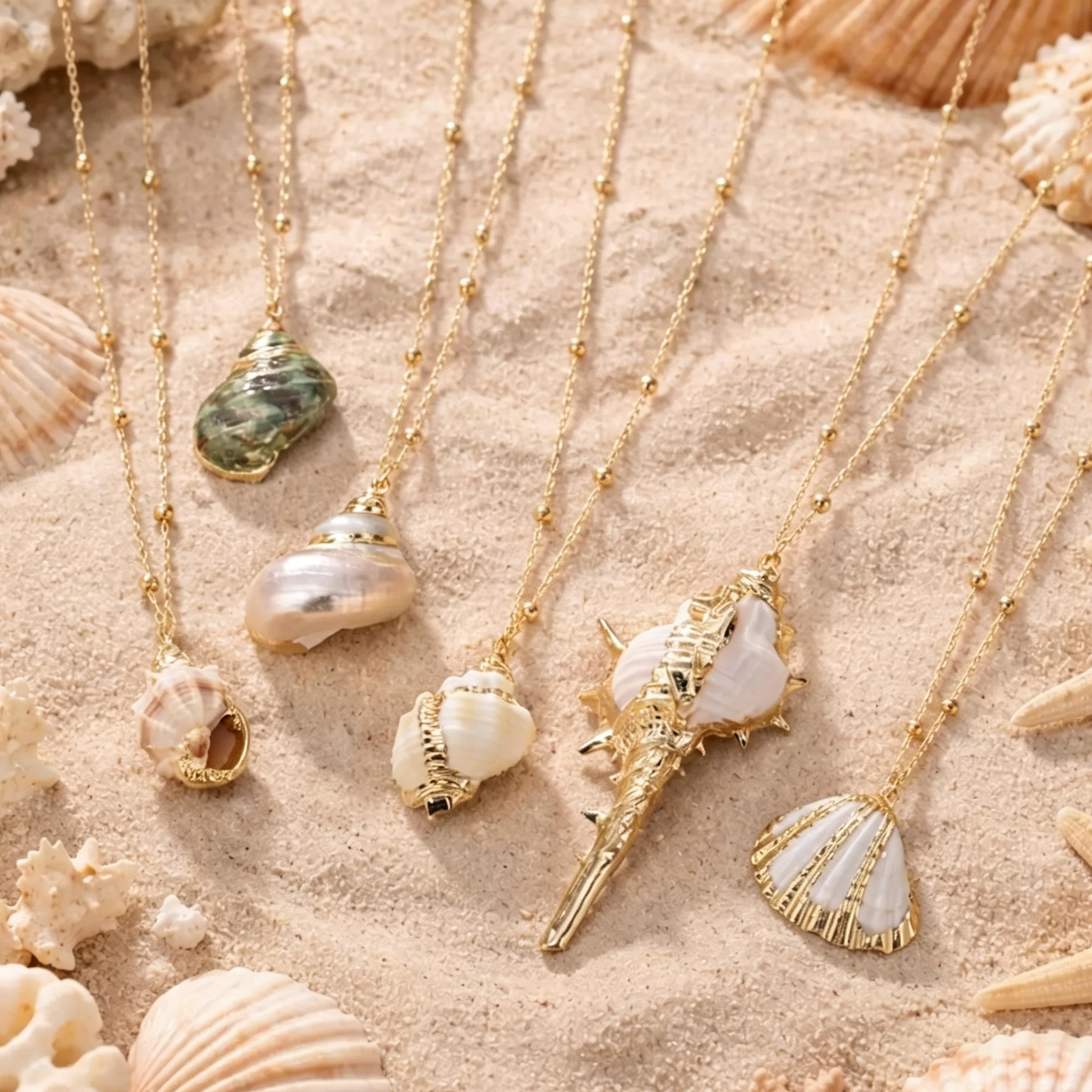 Little Seashell Natural Necklace — Natural Shell Pendant