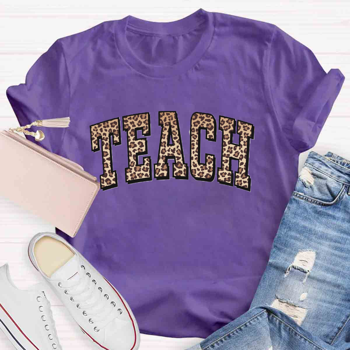 Leopard Teach Print T-Shirt